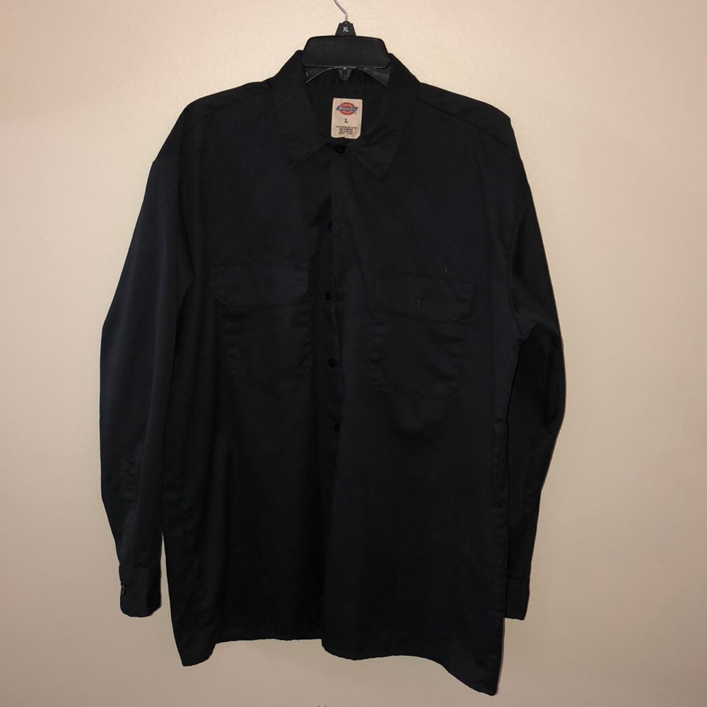Dickies Black Button Up size large